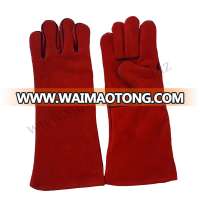 Leather Welding Gloves Red Color