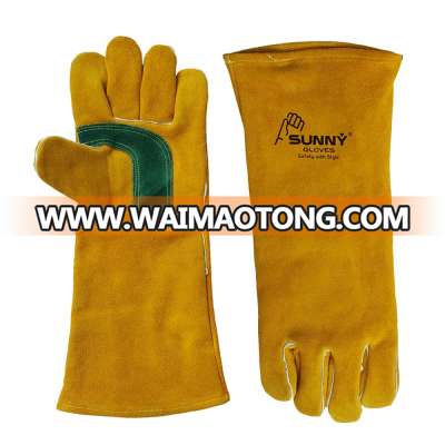 Custom Cow Split Leather Long Heat Resistant Tig Welding Working Gloves