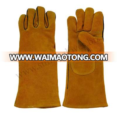 Wide Palm Guard Cowhide Leather Welding Gloves / Working Gloves